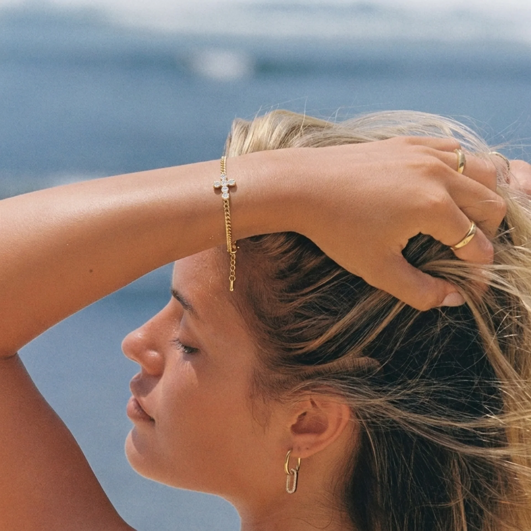 Pulsera Cruz Brillo