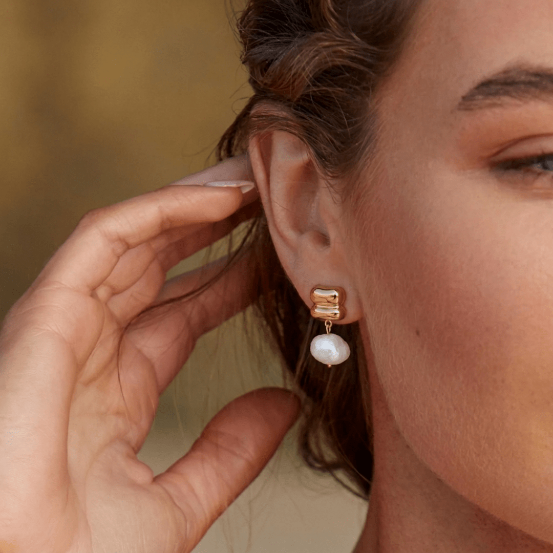 Boucles d'oreilles Petites Perles Longues