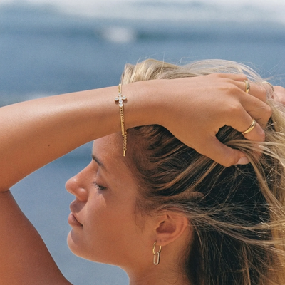 Pulsera Cruz Brillo