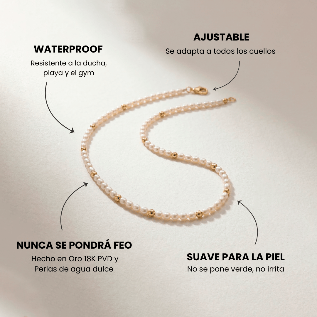 Choker Perlas y Oro